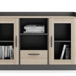 1200W x 400D x 800H light oak book cabinet